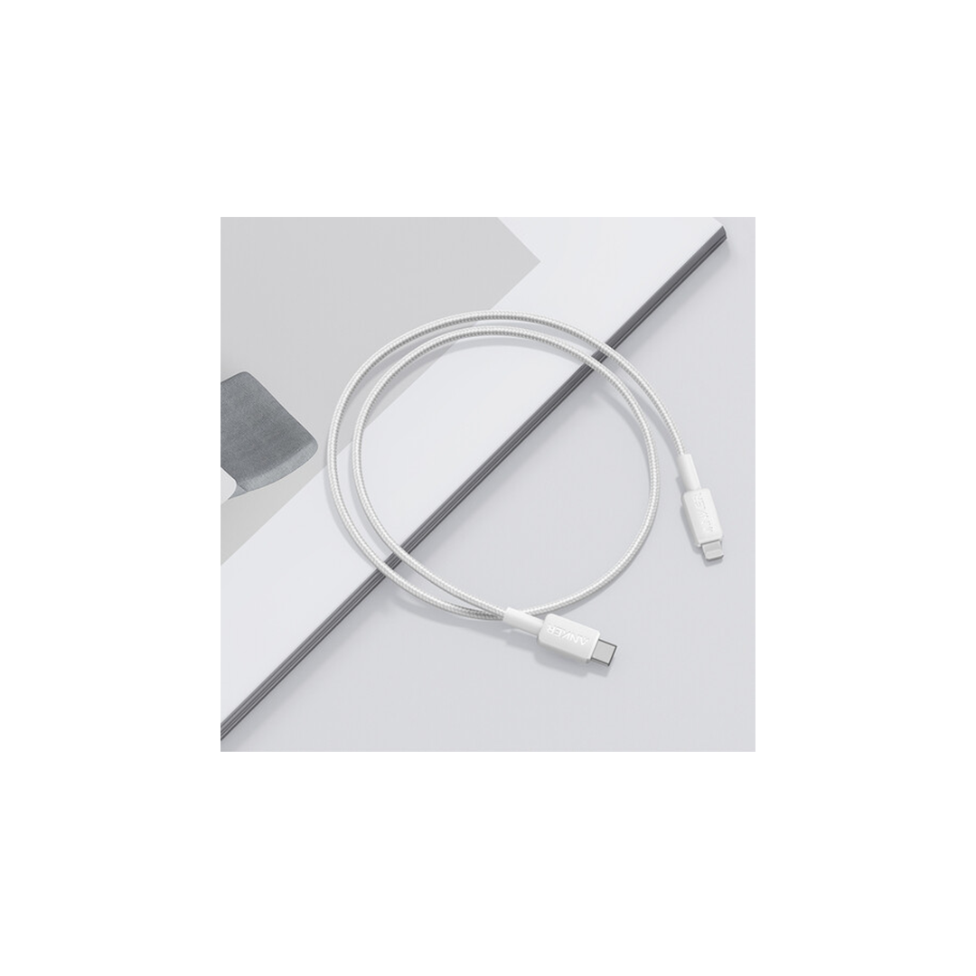 Anker 322 USB-C to Lightning Cable, Braided, 3FT - White Anker 322 USB-C to Lightning Cable, Braided, 3FT - White